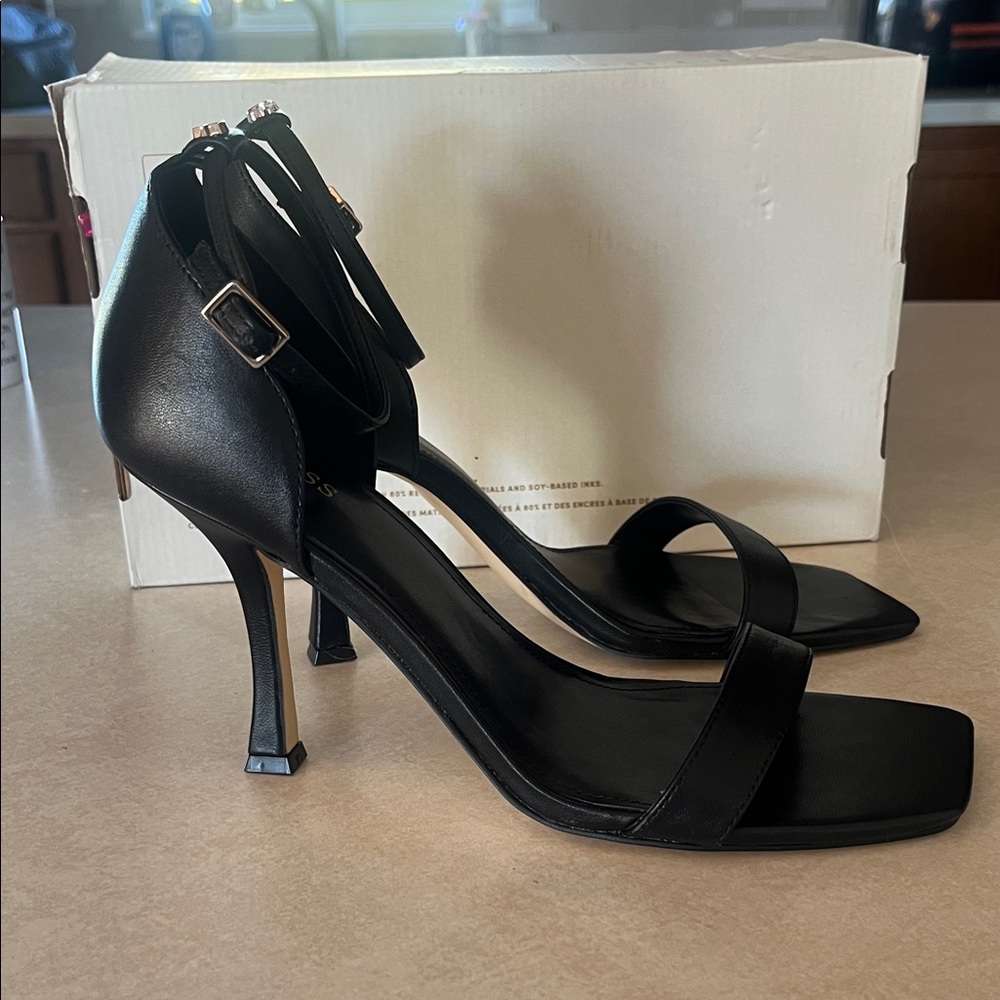 Guess Black Strappy Heels